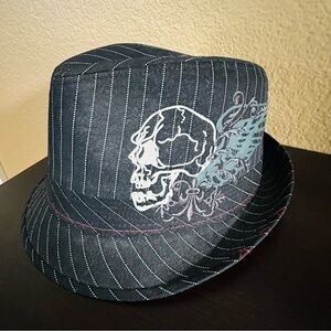 Striped Skull Fedora Hat